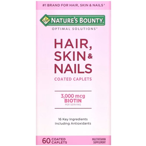 Natures Bounty Hair Skin Nails 60 Tab Nature Bounty Biotin Ori USA