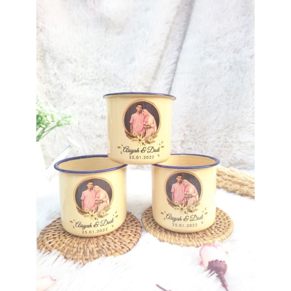 Souvenir Gelas Pernikahan Gelas Enamel Cangkir Gelas Minum Gelas Vintage Mug Gelas Kopi Gelas Antik 