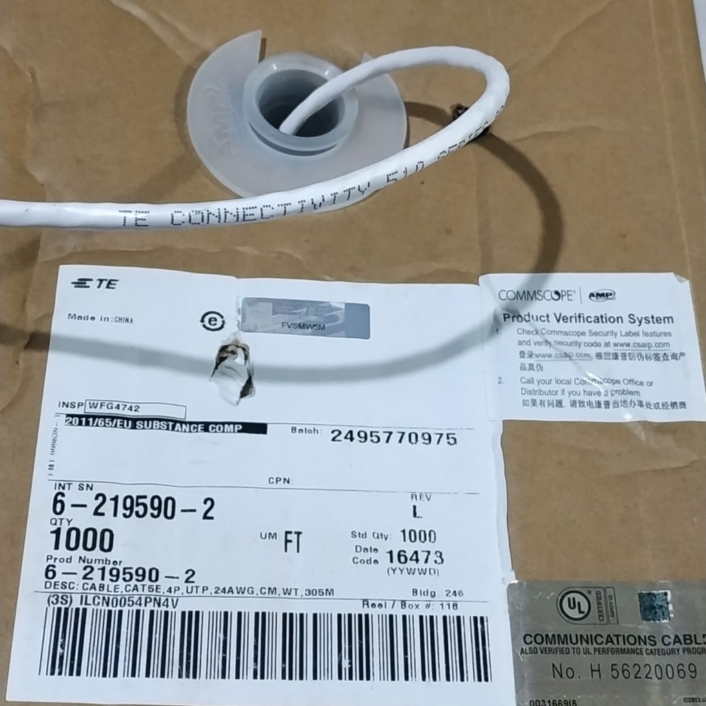 Kabel LAN Internet UTP 24AWG Network Jaringan Roll Cat-5e Cat5e 4P AMP