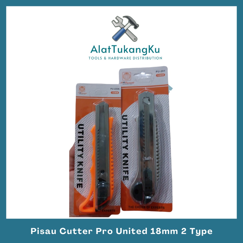 

Pisau Cutter 18mm Pro United 2 Tipe Pro Kuality PU-201/ Cutter / Pemotong Kertas Pisau Cuter Kater / SNAP OFF CUTTER KATER PU-S201 18M ZINC ALLOY BODY TPR RUBBER PRO UNITED