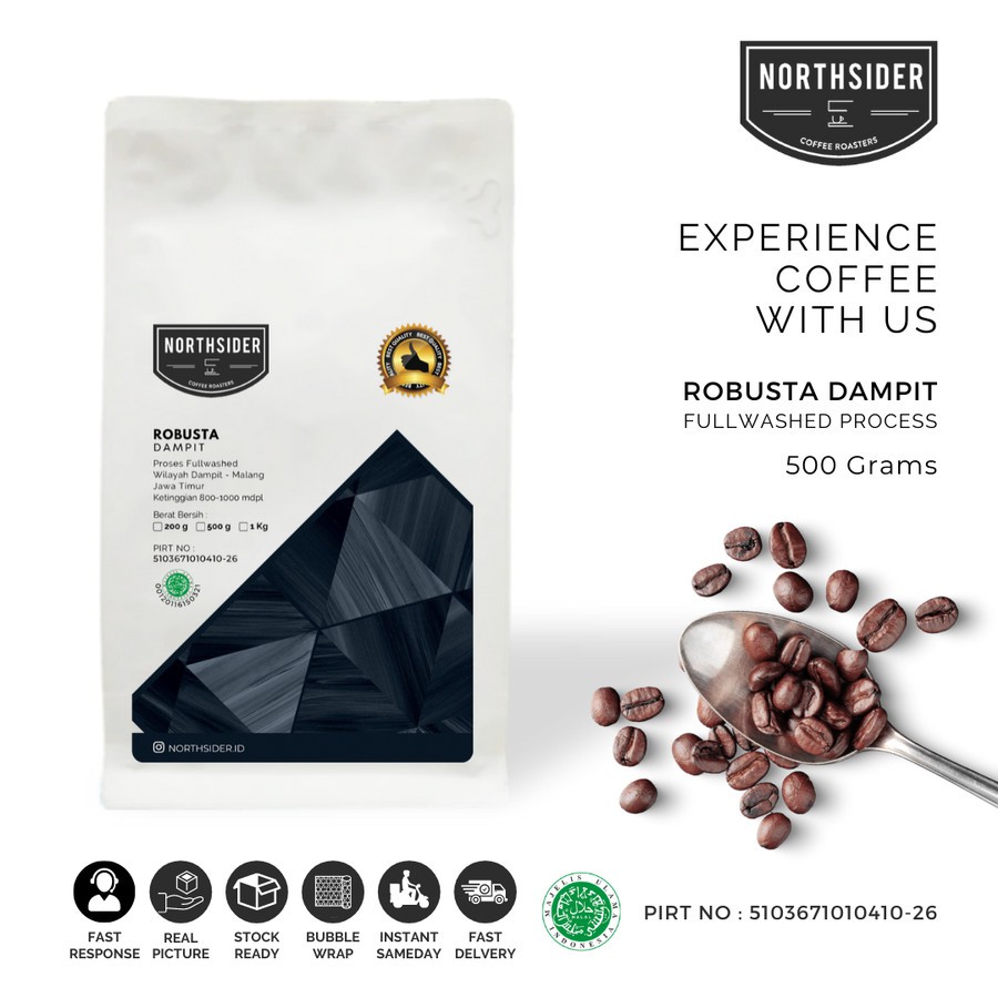 BIJI KOPI FINE ROBUSTA DAMPIT - 500GR NORTHSIDER COFFEE