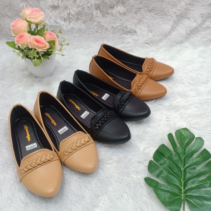 SEPATU FLAT SHOES WANITA SOL KARET H18 37/44