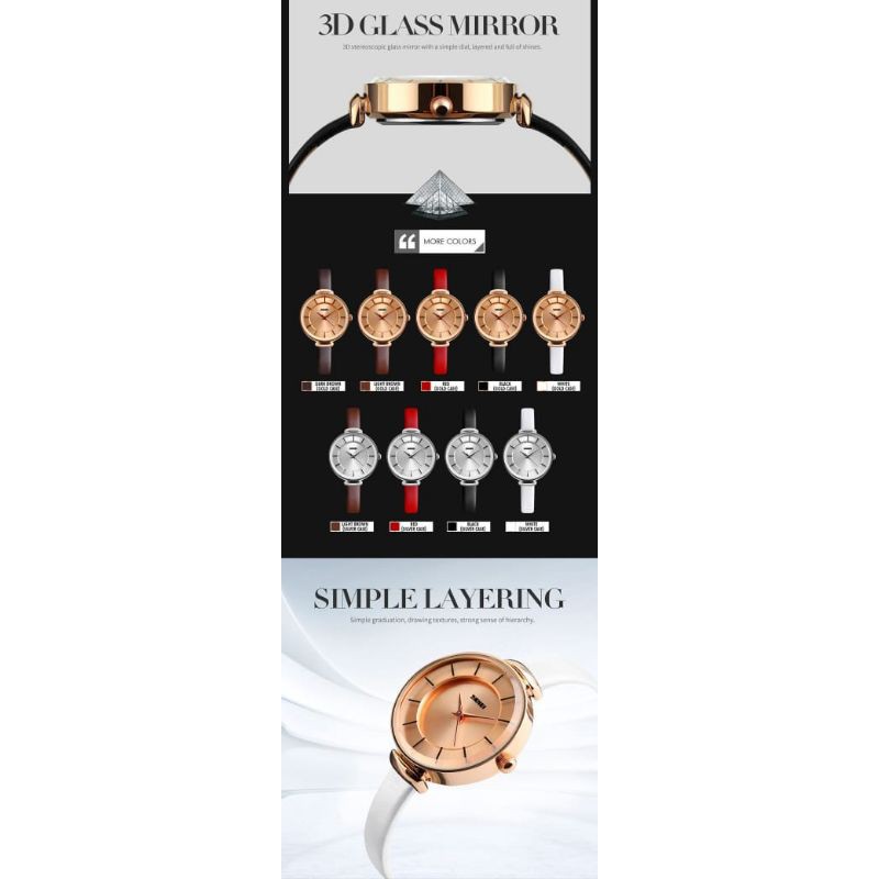 Jam Tangan Wanita Merk Skmei Leathers Original