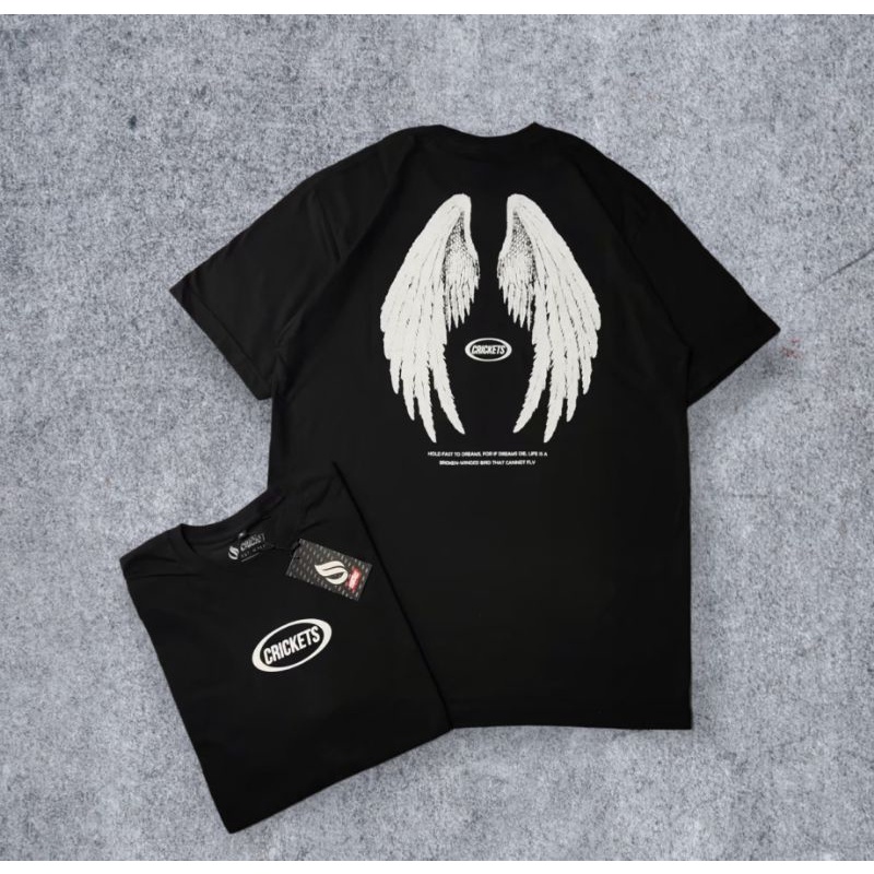 kaos distro cricket ori/kaos cricket wing angel ori/pusat kaos distro badung ori