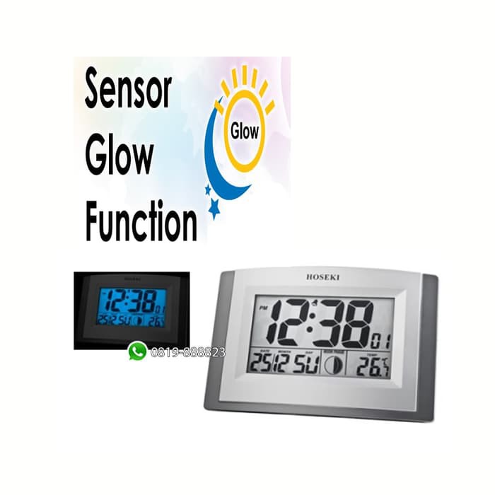 Jam Dinding-Meja Digital HOSEKI H-2192 Glow Automatically In The Dark