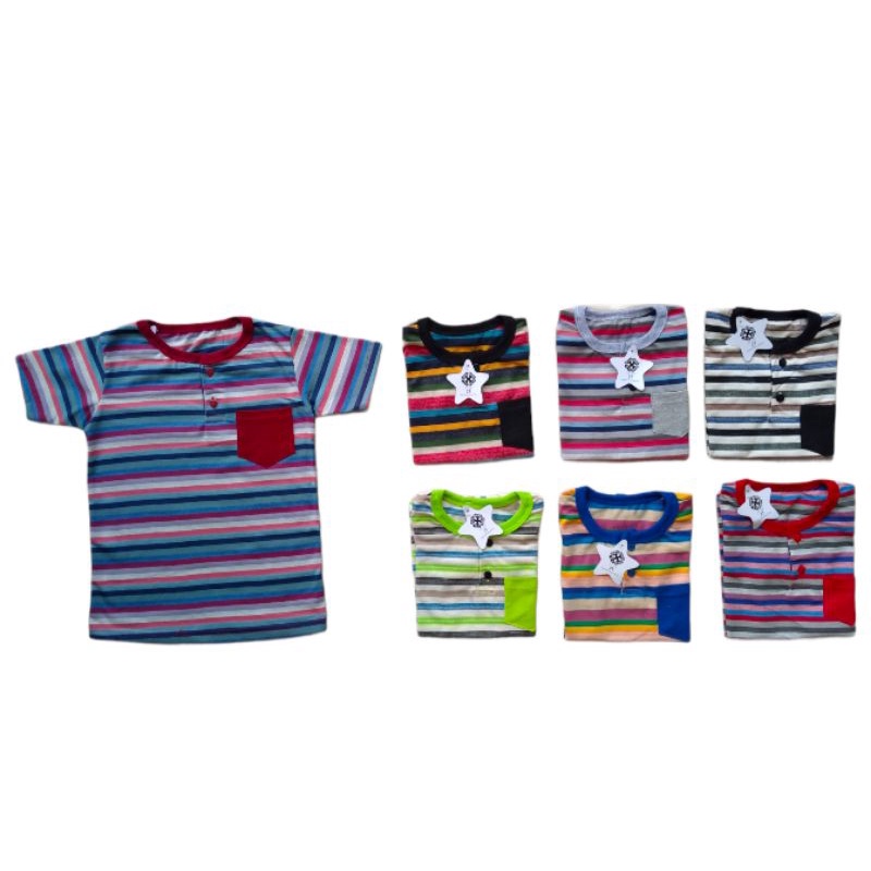 KAOS ANAK SALUR / BASIC STRIP TEE UNISEX 1TH - 5TH