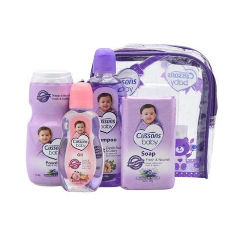1 Set Cussons Baby Mini Bag Perlengkapan Mandi Bayi 4in1-2