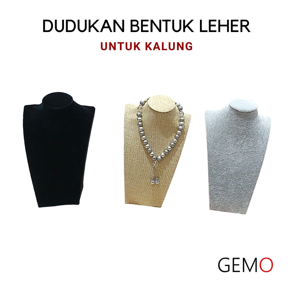 Dudukan Display Kalung Necklace Perhiasan Berbentuk Leher  / Alat Peraga Jewelry untuk  Etalase Toko Emas Berlian / Perak Permata Berharga juga untuk Box tempat Seserahan Tunangan Nikah Kawin