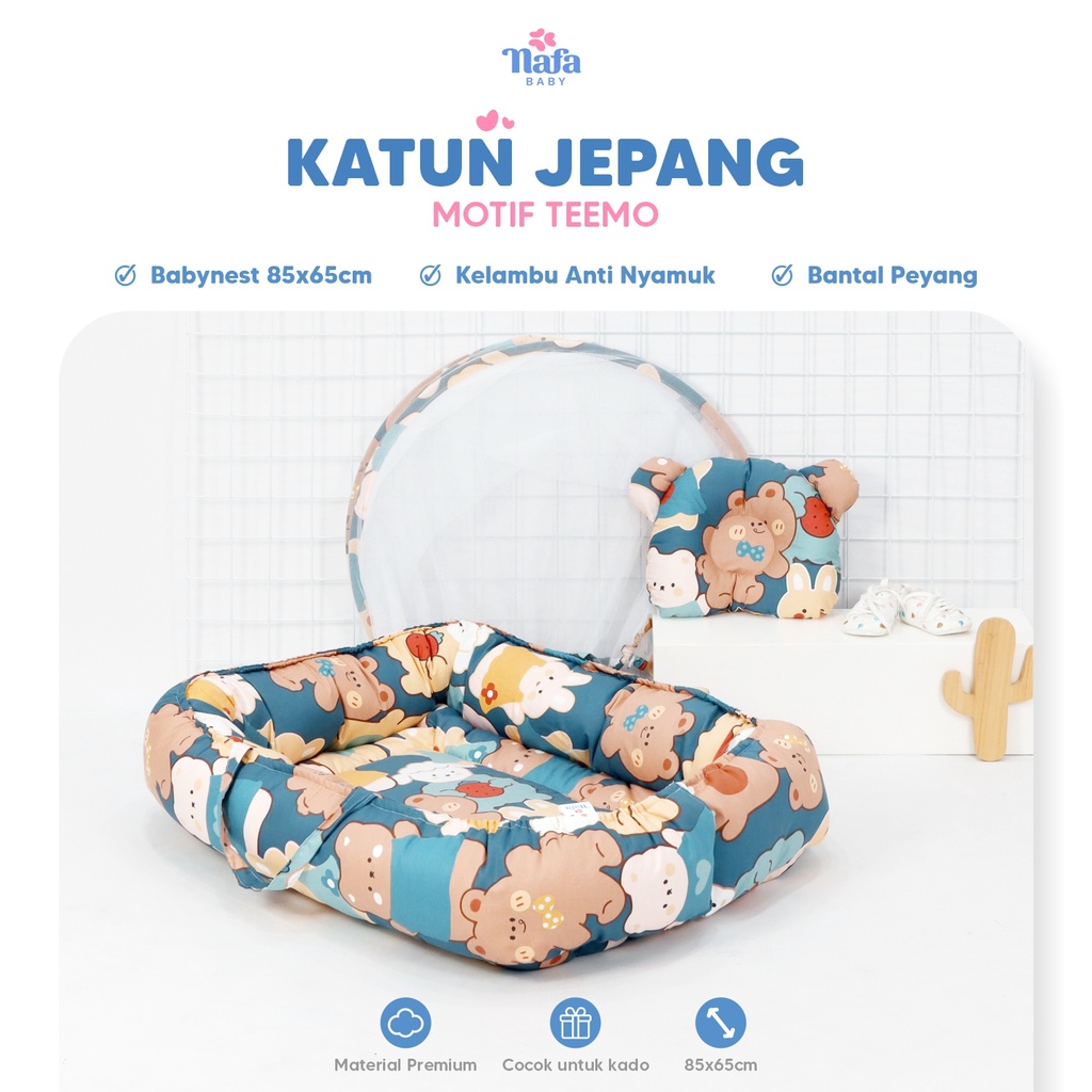 NAFA BABY - Baby Nest Boat Set Kelambu | Katun Set Katun Jepang