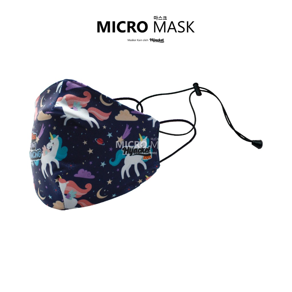 Masker Kain Anak Karakter Micro Mask Kids Hijacket / Masker Earloop / Masker Headloop-SOCIAL DISTANCING 02