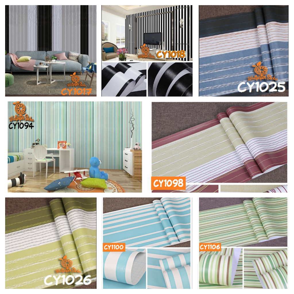 Wallpaper dinding 3d motif salur CY / Wallpaper dinding kamar tidur anak wallstiker 45cm x 9m