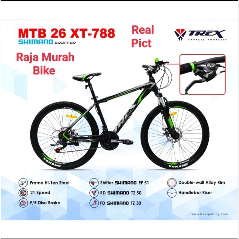Sepeda Gunung MTB Trex XT 788 26 Inch Sepeda MTB 26 Inch Trex Speed Shimano