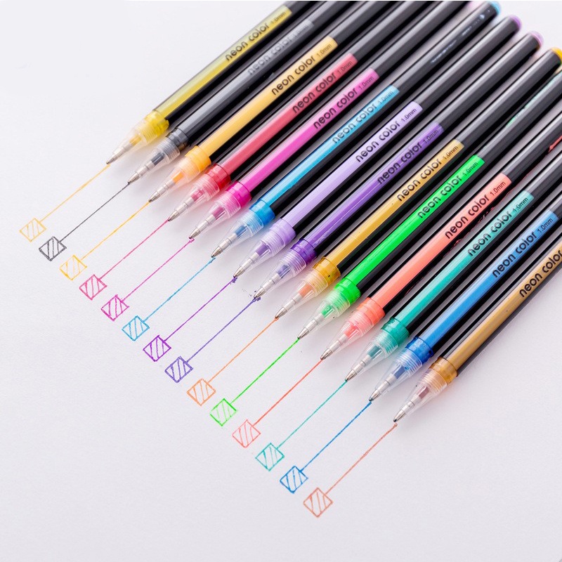 Zuixuan. Buku Literatur Klasik 12pcs Pen Highlighter Metalik Warna Warni DIY Untuk Pelajar