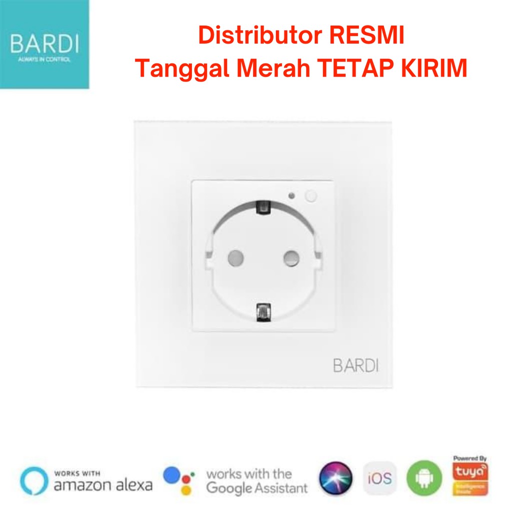 BARDI Smart Wall Socket Wifi EU White Putih - Soket Stop Kontak Pintar