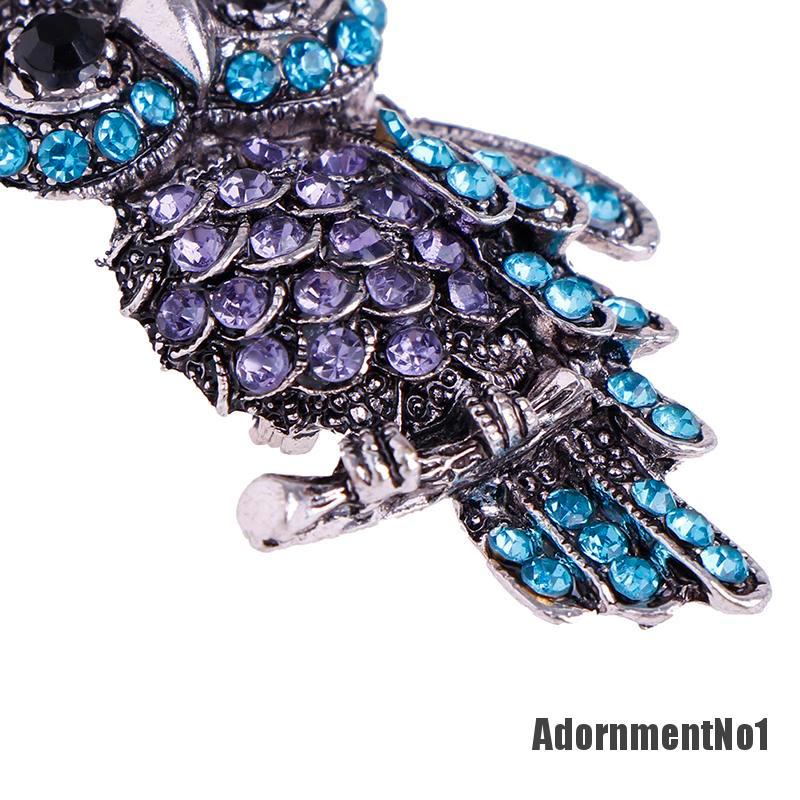 (Adornmentno1) Pin Bros Burung Hantu Hiasan Berlian Imitasi Bahan Zinc Alloy Untuk Wanita