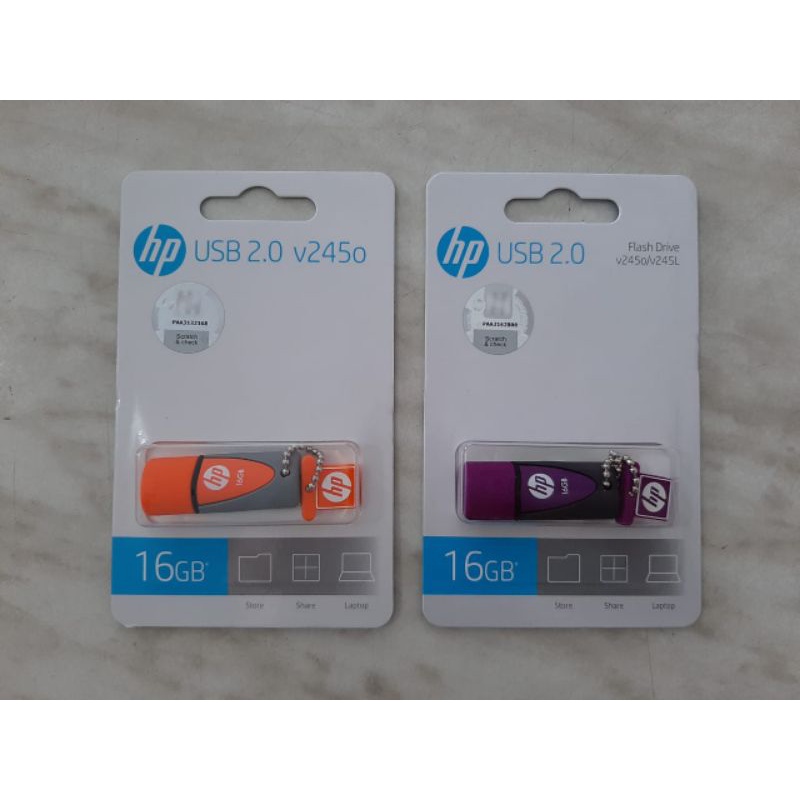 Flashdisk HP 16GB V245 Orange / Flashdisk HP V245 16GB Purple USB 2.0 - Original