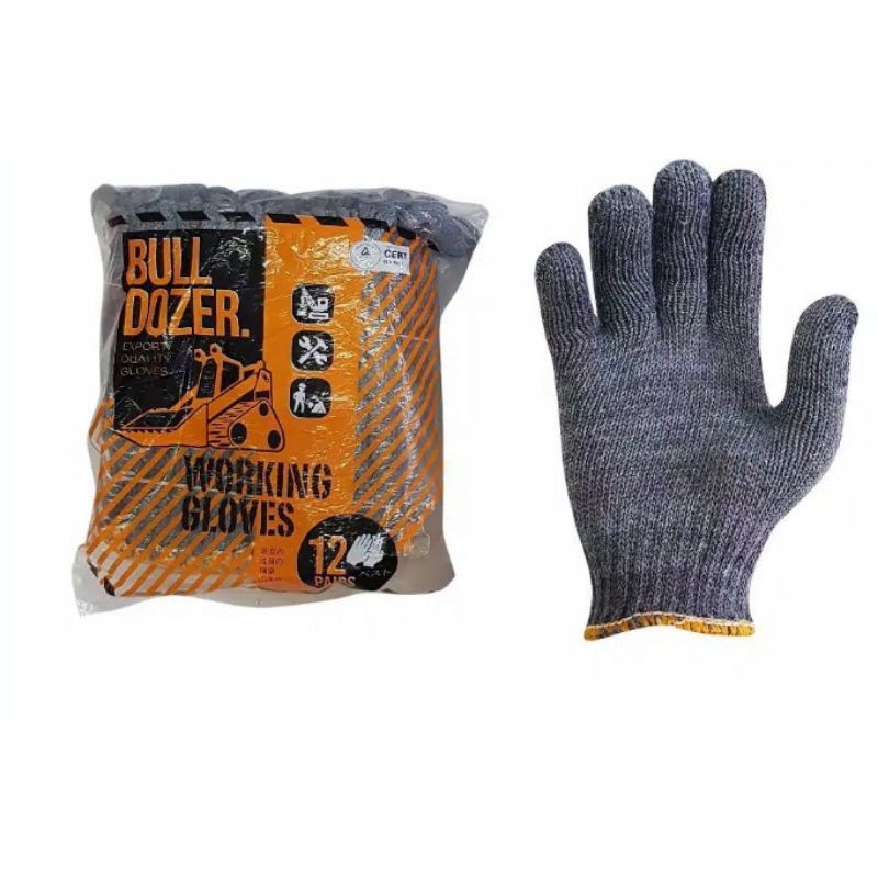 Sarung Tangan Bull Dozer 6 benang abu abu