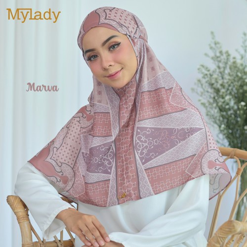 BERGO PRINT MARVA MY LADY/BAHAN ULTRAFINE PREMIUM/LABEL LOGO M GOLD/BERGO PREMIUM/HIJAB ADEM/HIJAB I
