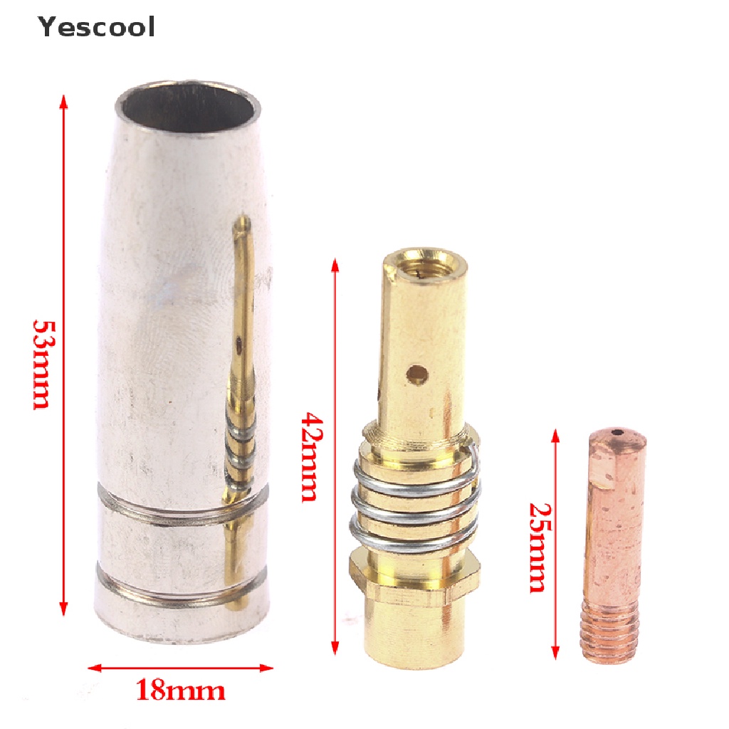 Yescool 3pcs Nozzle Obor Las Plasma Binzel 15AK Untuk Mesin MIG