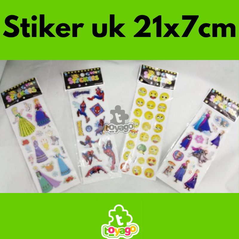 Stiker Karakter Hologram /Stiker Timbul Isi 20 pcs Grosir Murah (512)