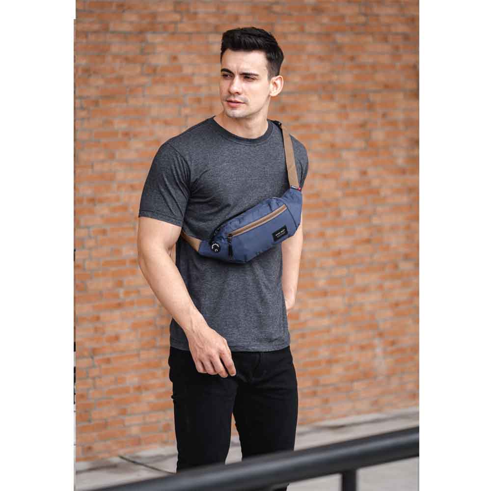 (FREE KEYCHAIN) Tas Selempang Tas Slempang Serbaguna Waist Bag Unisex Cowok Cewek Ada Lubang Headset