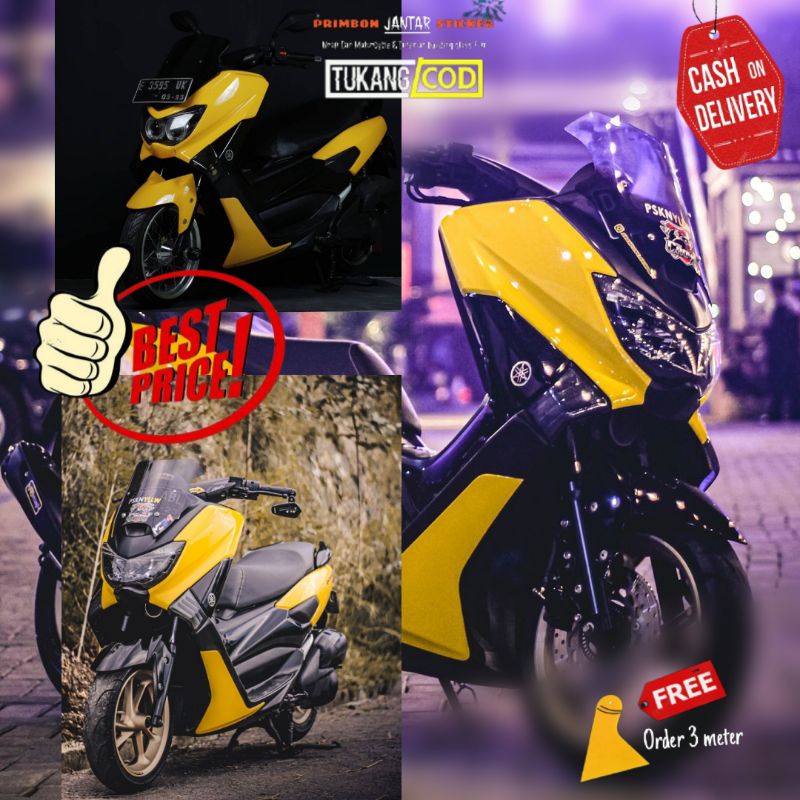STIKER SKOTLET MOTOR WARNA KUNING DOFF / GLOSSY / STIKER SKOTLET MOTOR WARNA KUNING /STIKER MOTOR