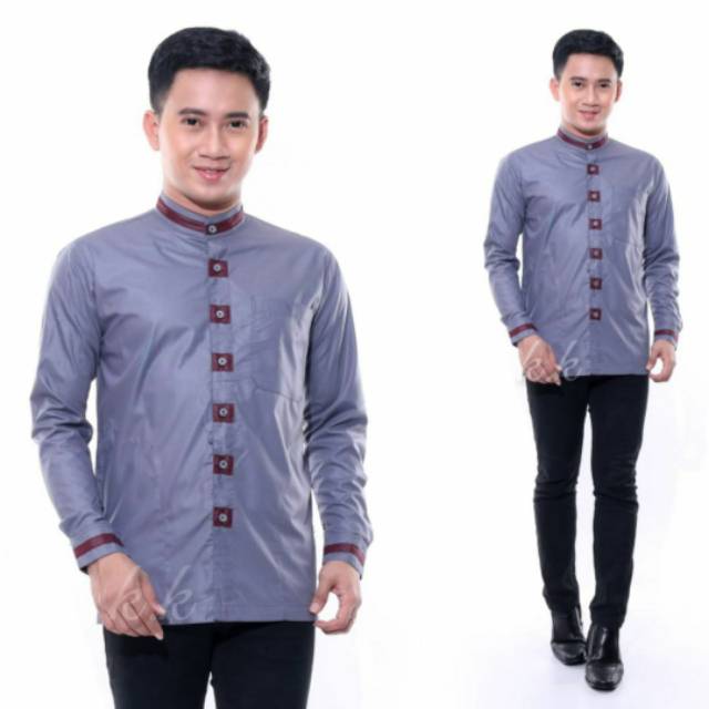 Koko syubbanul muslimin koko azzahir koko baju Koko pria kancing depan 01