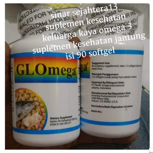 Glomega/glo omega 3/GLOmega suplemen vitamin jantung/OMEGA 3 vitamin jantung