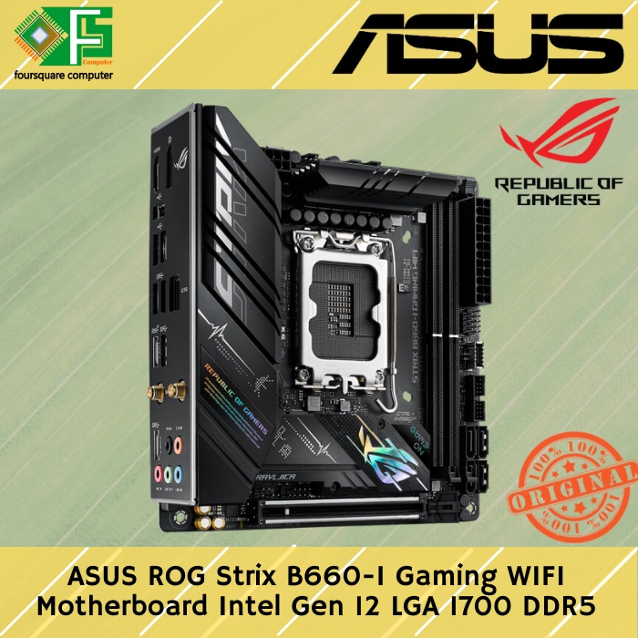 Motherboard ASUS ROG Strix B660-I Gaming WIFI MB Intel Gen 12 Socket LGA 1700 DDR5 Mini ITX