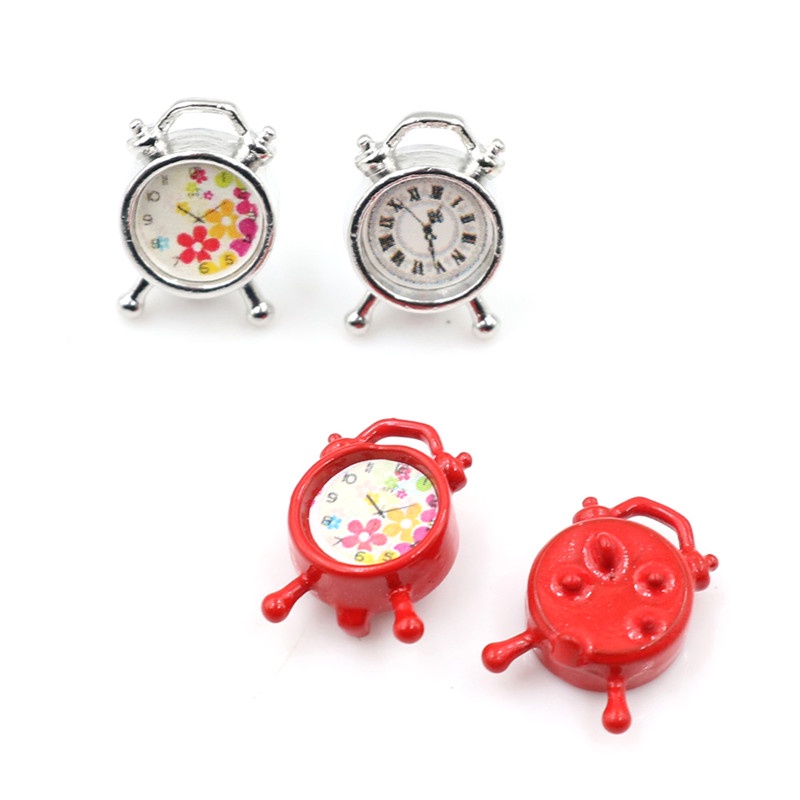 Miniatur Jam Alarm Mini Skala 1 / 12 Untuk Ruang Tamu Rumah Boneka