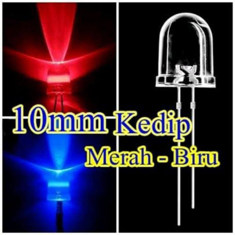 LED 10MM 2 WARNA MERAH BIRU 2W