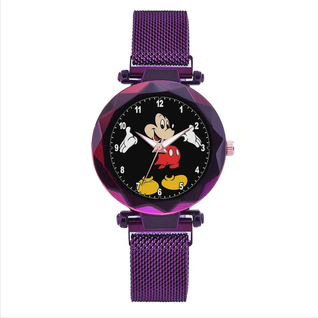 Jam Tangan Wanita Custom - MICKEY MOUSE Free Box &amp; Batre Cadangan