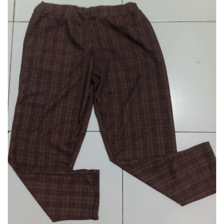 CELANA MOTIF KOTAK TARTAN KOREAN