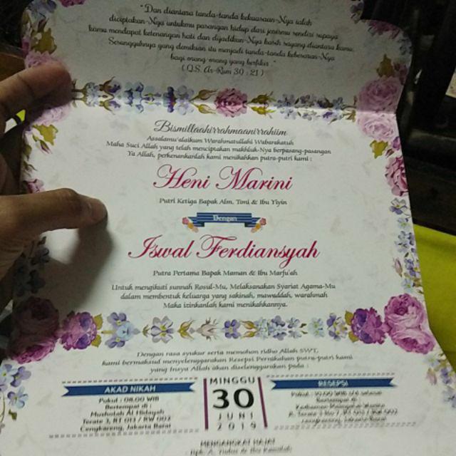 Undangan Pernikahan Promo Bunga Ungu