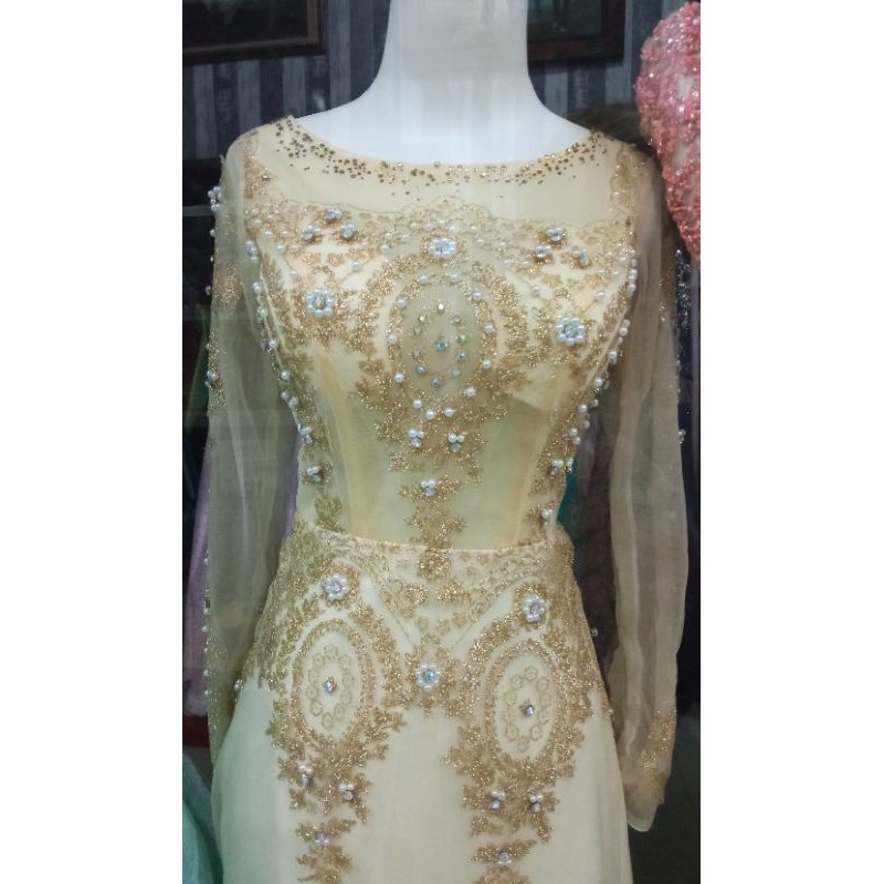 GAUN GOLD LENGAN PANJANG NEW