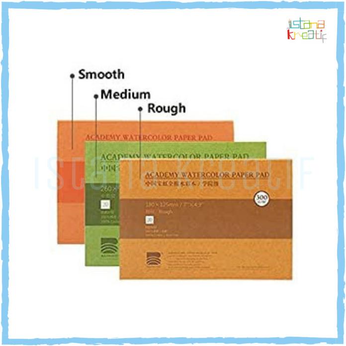 

BAOHONG ACADEMY WATERCOLOR PAPER PAD 180 X 125 MM 20 LEMBAR 300 GSM - HOT PRESS