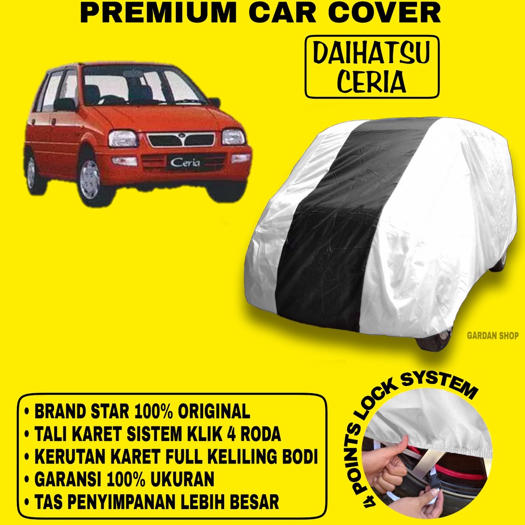 Body Cover DAIHATSU CERIA SILVER HITAM Penutup Bodi Mobil Daihatsu Ceria Waterproof PREMIUM