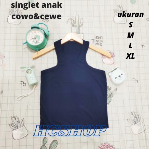 Singlet Polos Anak Unisex Cewek Cowok Ideal Usia 2-16th Singlet Anak Anak Pakaian Anak Unisex