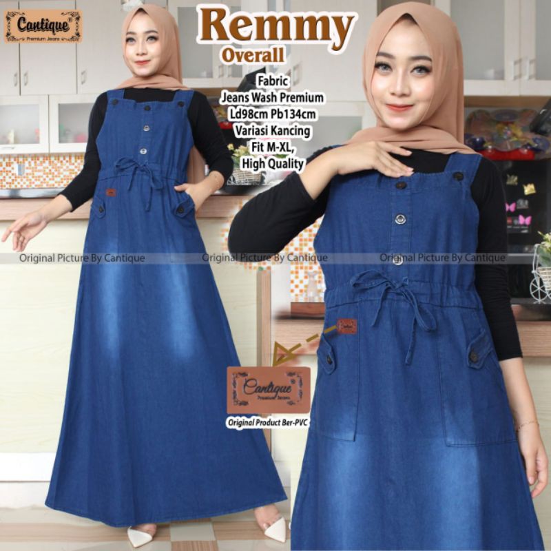 remmy overall wanita bahan jeans