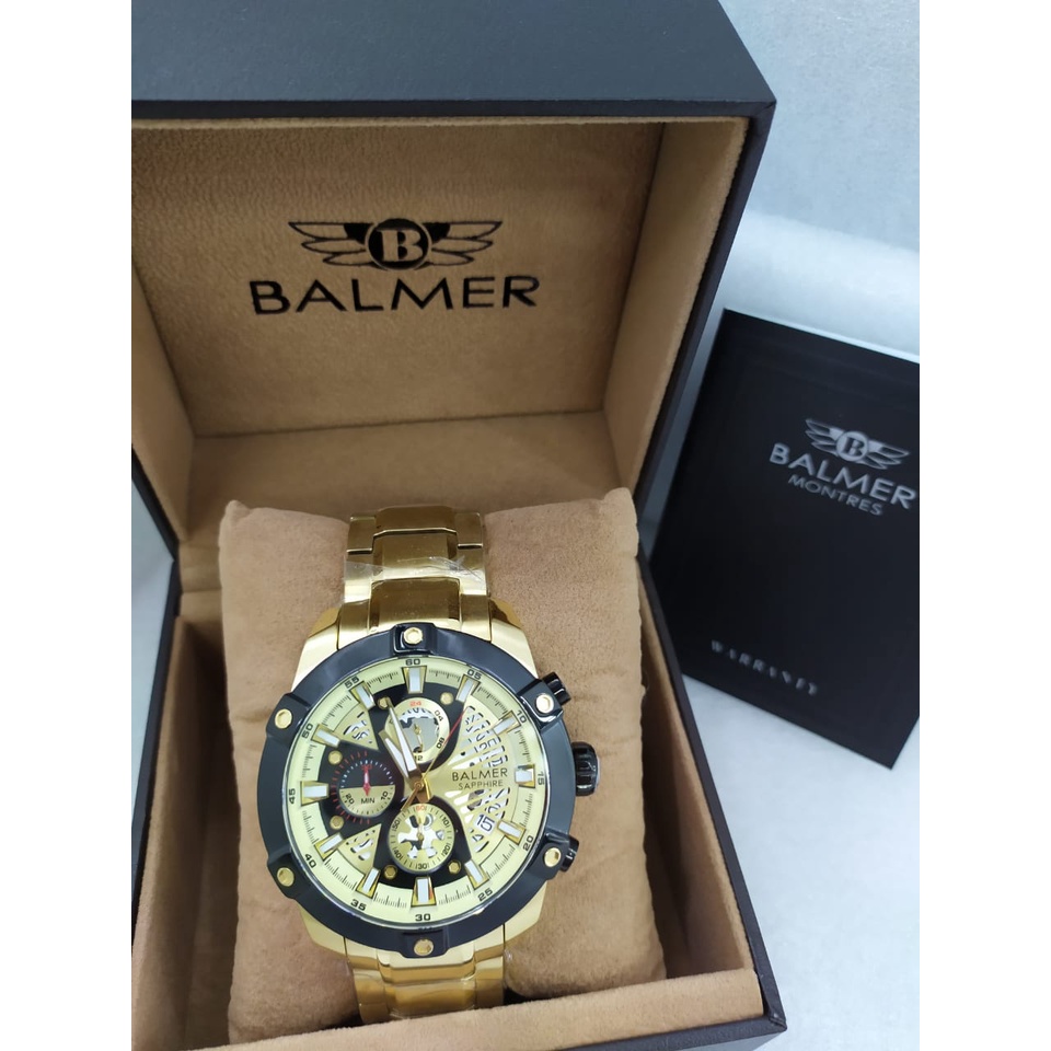 Jam Tangan Pria Analog BALMER 8162 Rantai Sapphire Original