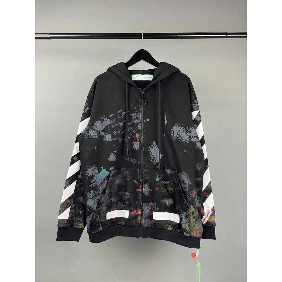 hoodie ziper off white mirror / hoodie ziper off white import / hoodie off white new arrival / hoodi