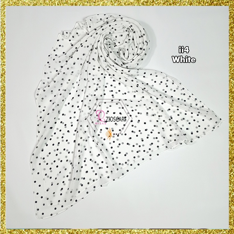 PASHMINA MALAYSIA POLKADOT JILBAB HEAVY CHIFFON HIJAB SHAWL PREMIUM IMPORT A64