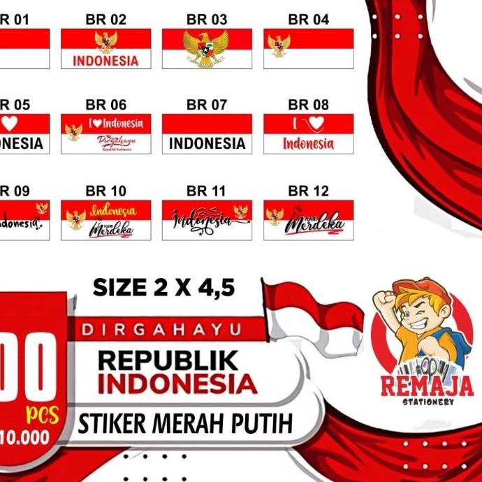 

Ready ー➽ Stiker / sticker pipi Merah Putih isi 100pcs / Tempelan pipi murah harga bersaing