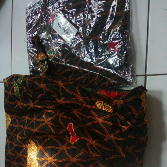 Baju Batik Couple Gamis Jumbo Murah Pasangan Modern Muslim  | Klyn - 041 Cg Mega Merak Coklat