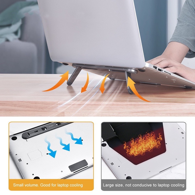 Stand Holder Laptop / Notebook Universal Portable Bisa Dilipat Dengan Perekat