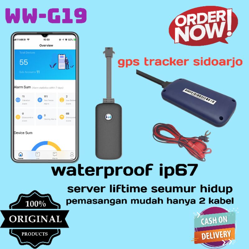 gps tracker g19 waterproof server seumur hidup