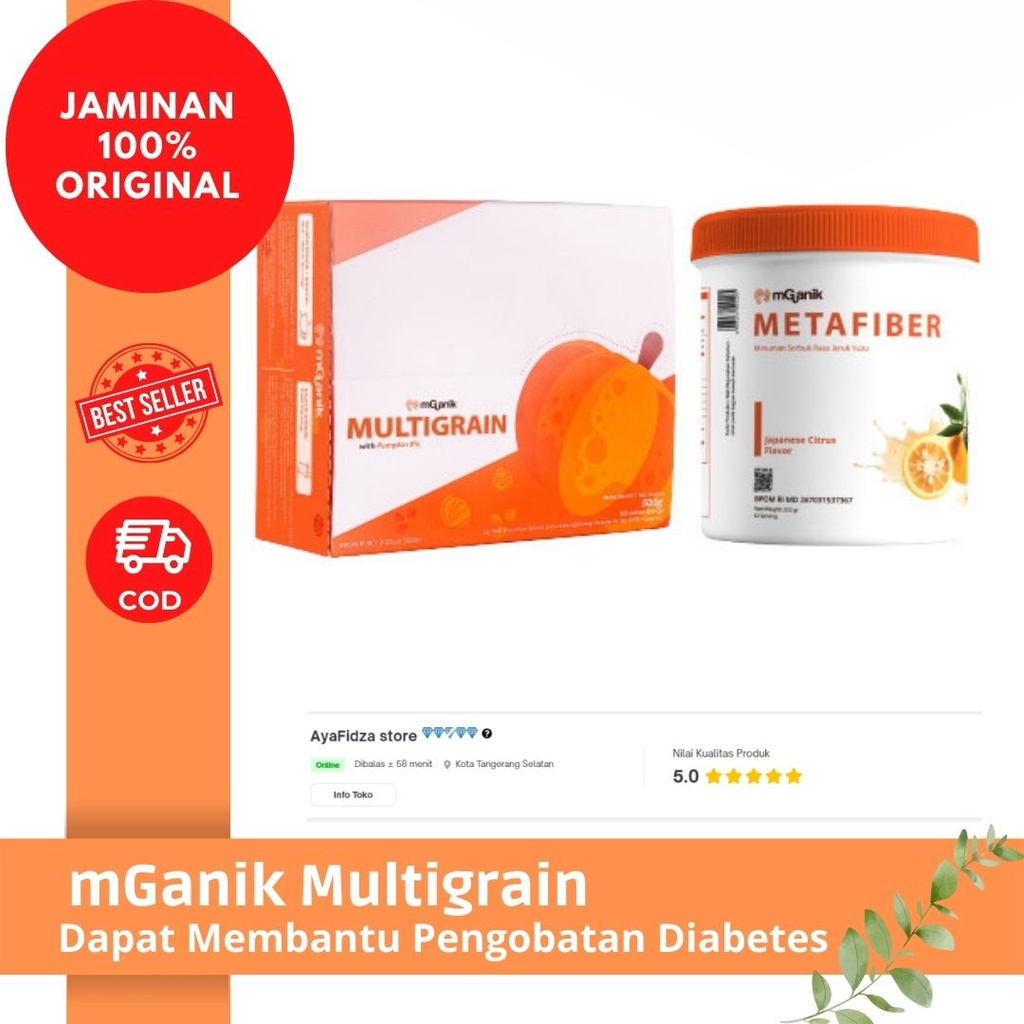 Mganik Metafiber Minuman Untuk Diabetes &amp; Gula Original 100%