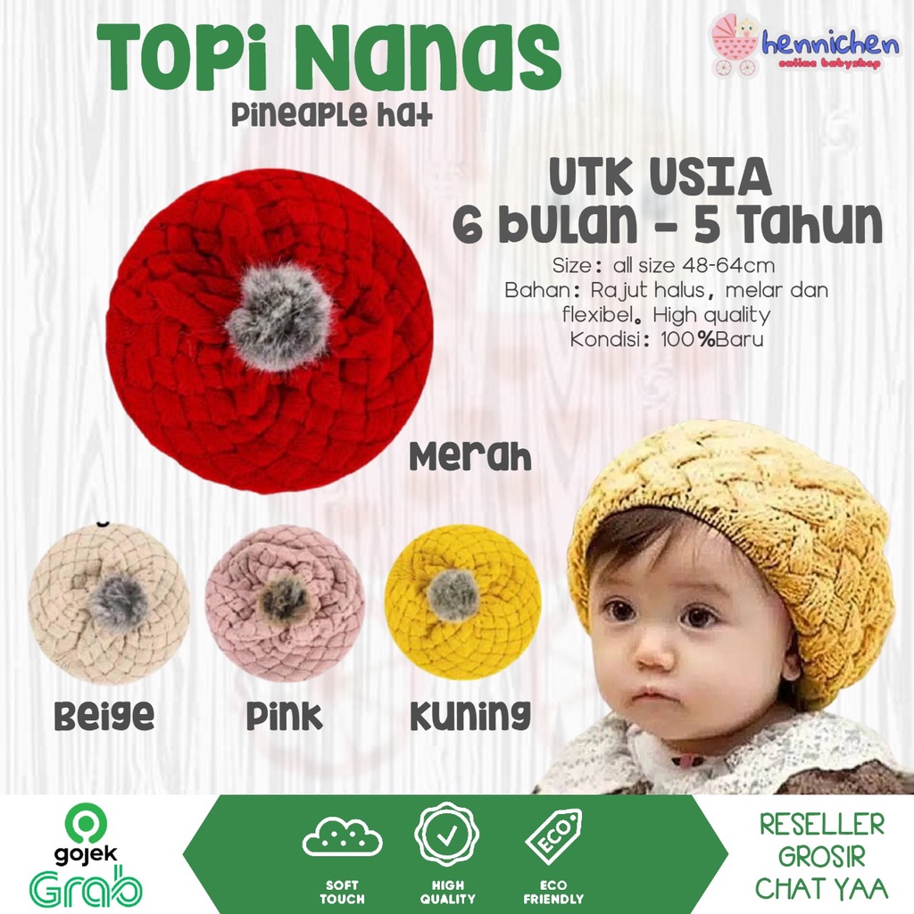 TOPI ANAK BAYI NANAS RAJUT Korean style Knit Pineapple Hat