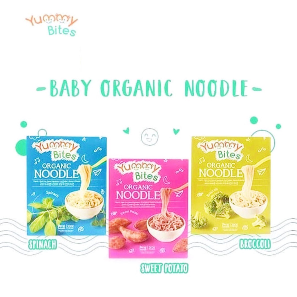 Yummy bites Organics Noodles | Mie Organik Mpasi Bayi 40Gr