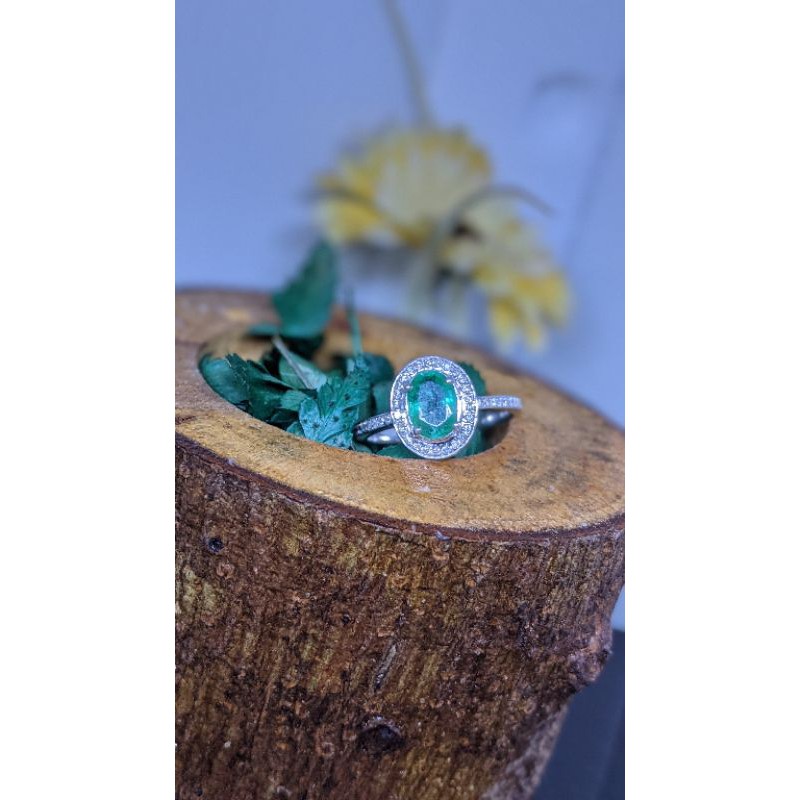 CINCIN EMAS BERLIAN EROPA - NATURAL ZAMBRUD & BERLIAN EROPA